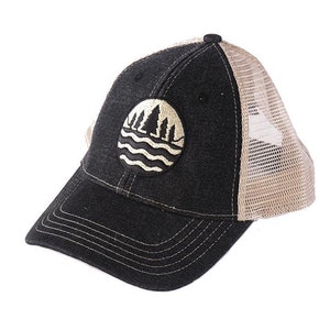 Great Lakes State Black Denim Mesh Back Emblem Cap
