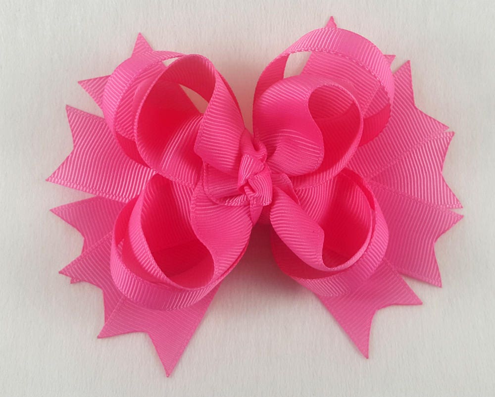 FULZTEY Hot Pink Hair Bow Clips for Women Solid Satin Ribbon for Hair Clips  with Long Tail Big Bowknot Barrettes Alligator French Coquette Hairbows