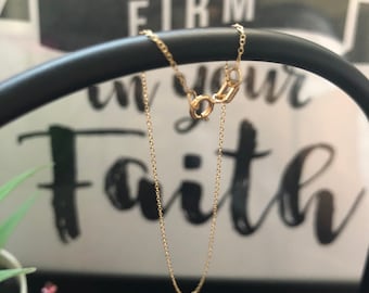14K Solid Yellow Gold Ultra Thin Cable Chain Bracelet 7” Dainty Minimalist Made in ITALY Gift for Women