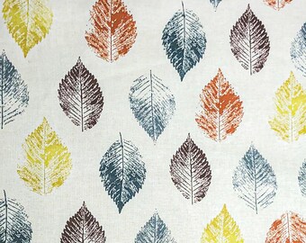 Fall Autumn Stamped Leaf Pattern 100% Cotton Fabric Sold by FQ(18"X22") 1/2 Yard,1 Yard,Fall Autumn Pattern Fabric,Thanksgiving Craft Fabric