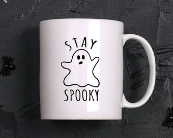 Caneca de café fantasma assustador de Halloween, caneca fantasma de Halloween, caneca assustadora de Halloween, decoração de Halloween, presentes temáticos de Halloween, caneca fantasma fofa
