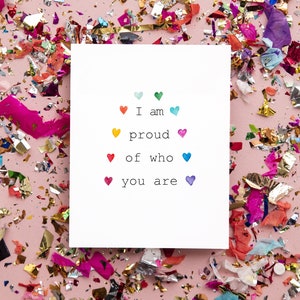 Fier de vous Rainbow Pride Carte de vœux, Carte de fierté LGBTQ, Carte arc-en-ciel de la Gay Pride, L’amour est le mois de la fierté de l’amour, Carte du mois de la fierté, Carte de sortie
