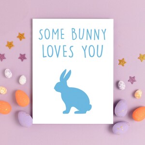Un lapin vous aime carte de Pâques, cadeau de panier de Pâques pour les enfants, carte de lapin de Pâques, idée de cadeau de Pâques, cadeau de Pâques chrétien, carte de voeux catholique