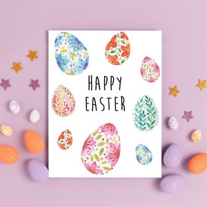 Carte d'oeufs de Joyeuses Pâques,Cadeaux de panier de Pâques pour les enfants,Idées cadeaux pour Pâques,Cadeau chrétien de Pâques,Cartes de voeux catholiques,Cartes de voeux religieuses
