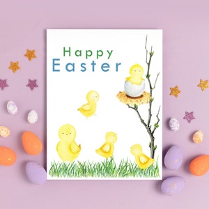 Frohe Ostern Küken Karte,Ostern Korb Geschenke für Kinder,Ostern Geschenkideen,Christliche Ostergeschenk,Baby Hühner Grußkarten,Religiöse Karten