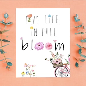 Live Life In Full Bloom Frühlingsgrußkarten-Set, Geschenk für Freund, Osterkarte, Blumenfrühlingskarte, Blumenkarte, Muttertagskarte Made in USA