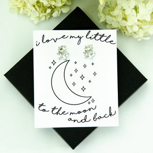 I Love My Little To The Moon & Back Sorority Card Jewels Stud Gift, Big Little Reveal Gifts, Sorella sorella greca, Reclutamento sorority