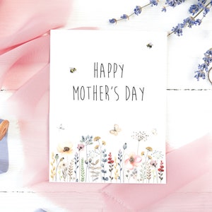 Happy Mother's Day Card,Happy Mother's Day Blank Card,Mum Day Card,Floral Spring Card,Mom Card,Mother's Day Card for friend,Made in USA