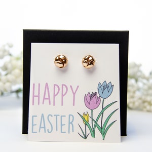 Glückliche Ostern Geschenke, Ostern Korb Geschenke für Kinder, Frühling Floral Tulpen Karte, Ostern Gold Ohrringe, Christian Ostergeschenke, Christian Schmuck