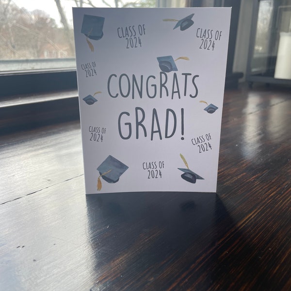 Congrats Grad 2024 Graduation Greeting Card,2024 College Grad Card,2024 High School Graduation Card, Congratulations Card, Invitation Card