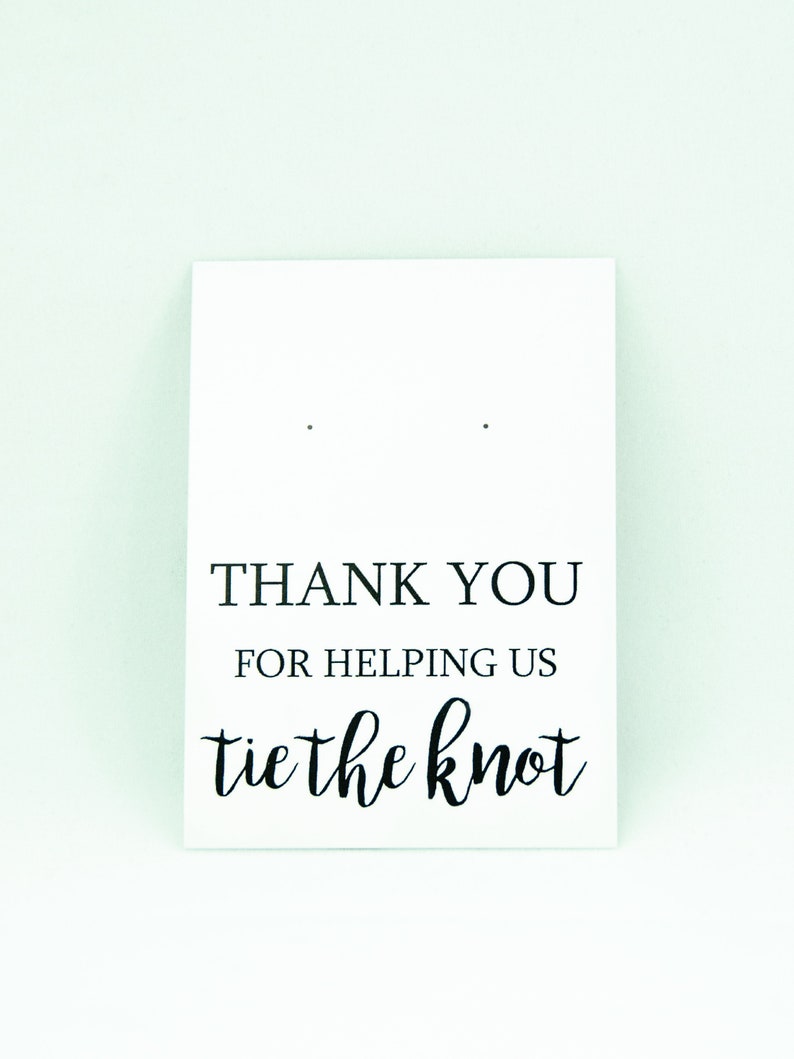 Tie The Knot Bridesmaid Thank You Gift Earring Card Bridal Etsy