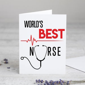 Beste Krankenschwester Danksagung Karte der Welt, Krankenschwester Wertschätzung Karte, Gesundheitswesen Dankeschön Karte, medizinisches Geschenk Krankenhaus Geschenk Hospiz Geschenk, Pflegekraft Geschenk