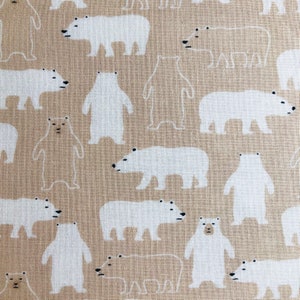 Children's Bear Design Fabric 100% Cotton Fabric Sold by FQ (18" X 22") Half Yard,1 Yard,Kids Bear Design Fabric,Brown Bear Fabric