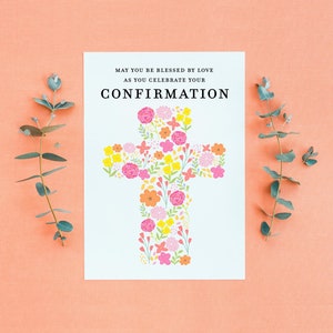 Katholische Konfirmationskarte, Geschenk für Patenkind, Geschenk für Patenkind, religiöses Kreuz, christliche Konfirmation, katholische Konfirmationskreuzkarte