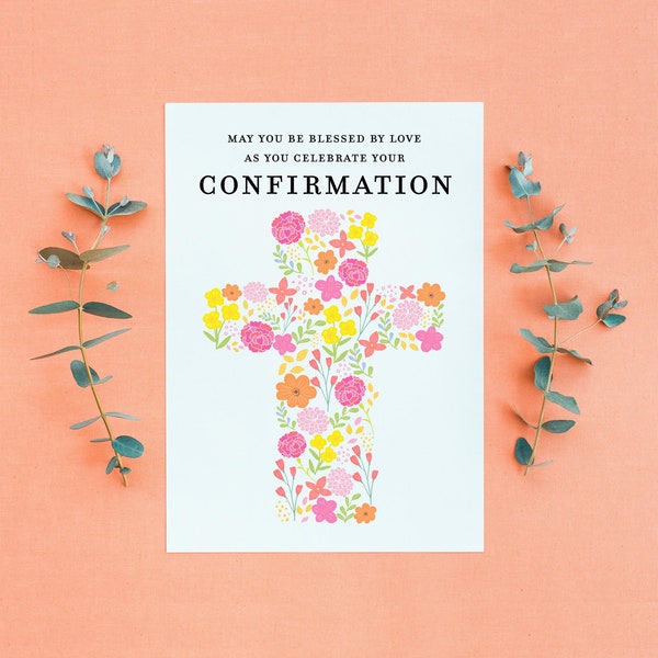 Catholic Confirmation Card,Gift for Goddaughter, Gift for Godchild, Religious Cross, Christian Confirmation,Catholic Confirmation Cross Card