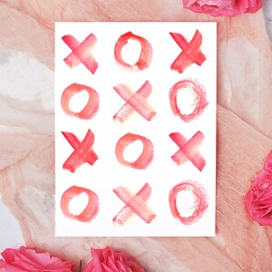 Lot de cartes XOXO roses pour la Saint-Valentin, carte de Saint-Valentin pour amie, câlins + bisous lot de cartes XOXO roses, carte de Saint-Valentin pour elle, fabriqué aux États-Unis