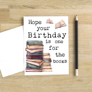 J’espère que votre anniversaire est un pour la carte de vœux des livres, carte d’amant de livres, carte d’anniversaire de rat de bibliothèque, anniversaire de lecteur de livres, carte d’anniversaire de livre