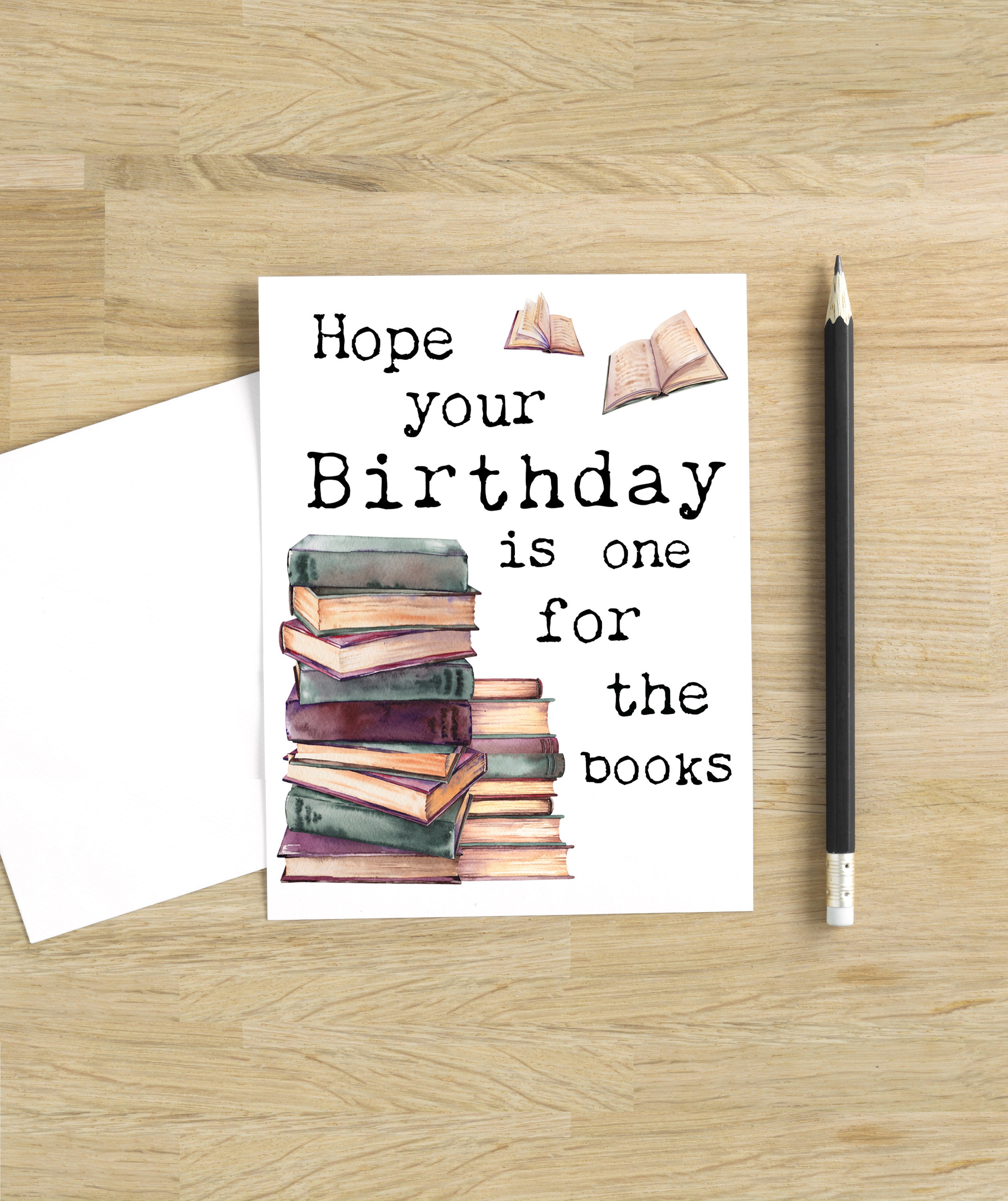 Hope Your Birthday is One for the Books Greeting Card, Book Lover Card,  Bookworm Birthday Card, Book Reader Birthday, Book Birthday Card 