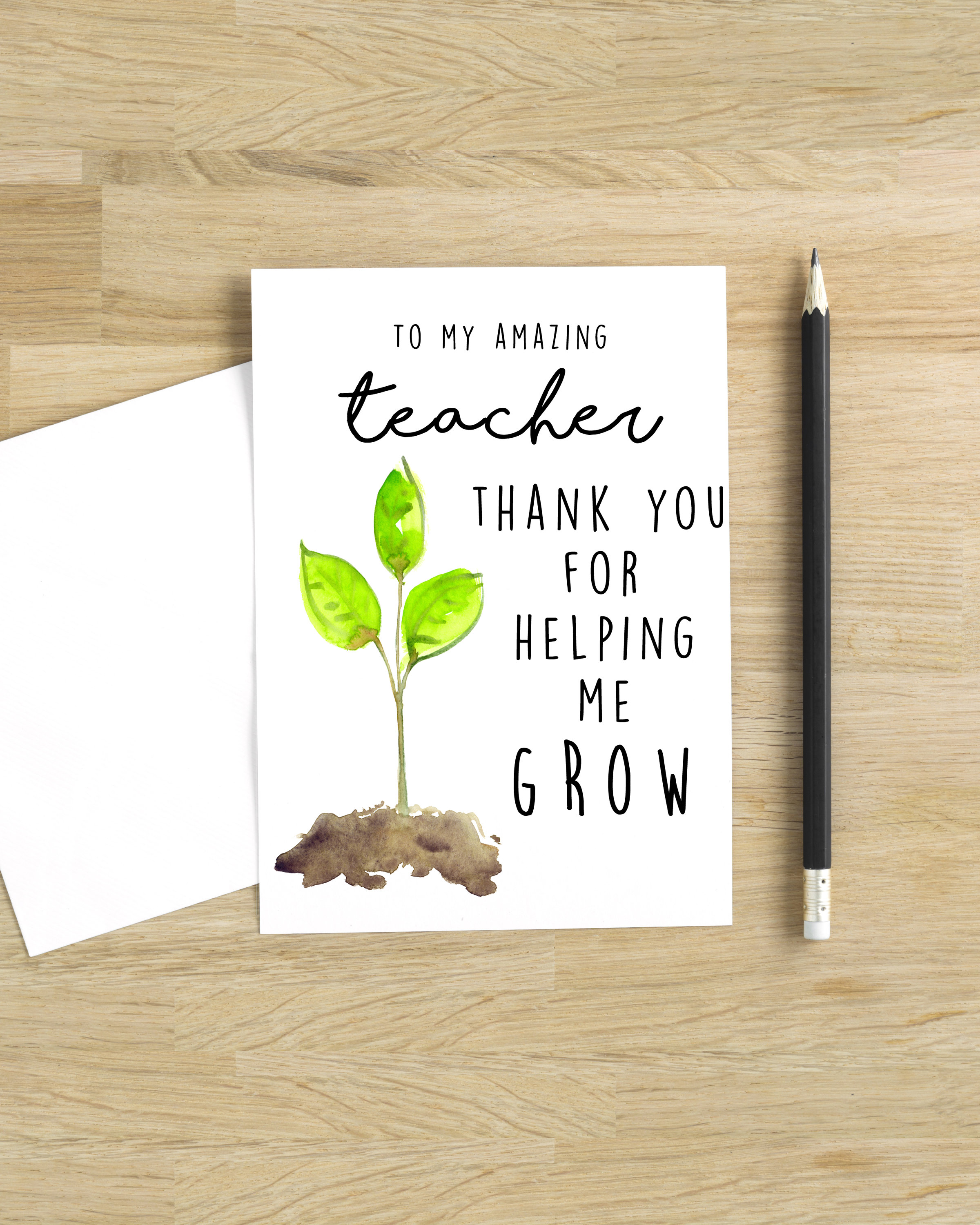 Thank You for Helping Me Grow Teacher Appreciation Cardbest - Etsy