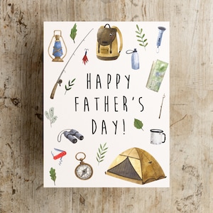 Carte de fête des pères heureuse, carte vierge de fête des pères heureuse, carte de papa de camping, carte de papa outdoorsman, carte de fête des pères pour un ami, fabriquée aux États-Unis