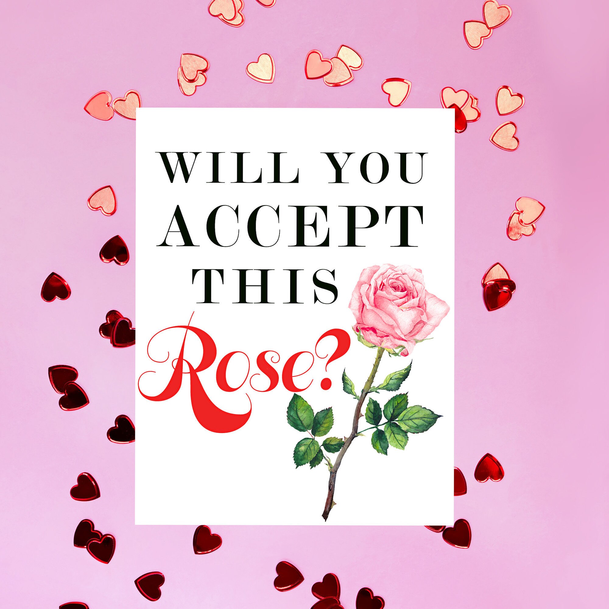 Will You Accept This Rose Bachelor Card Setbachelorette Card Etsy