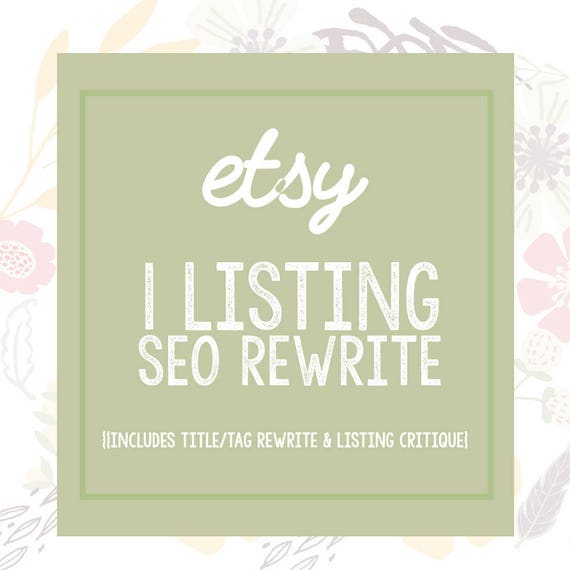SEO Help - Etsy Title Tags - Etsy Listing Help - Etsy Listing Review - Shop Improvements - Etsy Help - Etsy Tag Revision - Title Revision