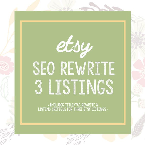 SEO Help - 3 Etsy Listings - Etsy Help - Etsy SEO - Listing Review - Listing Critiques - Etsy Writing - Etsy Tags - Etsy Title Revision