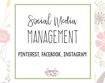 Social Media Management Package - Social Media Help - Social Media Manager - Pinterest Help - Instagram Posts - Facebook Management