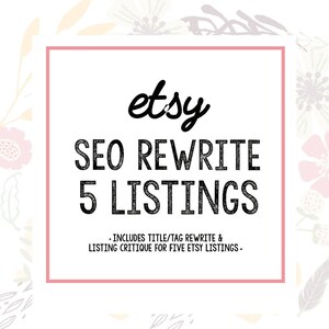 Etsy SEO 5 Etsy Listings Etsy SEO Rewrite Shop Improvements Listing Critiques Etsy Writing Etsy Tags Etsy Title Revision image 3