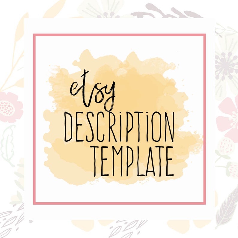 Etsy Description Template Etsy Product Template Etsy Help Etsy