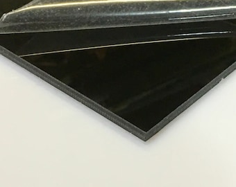 CNC PRECISION CUT PLEXIGLASS//ACRYLIC SHEET BLACK OPAQUE #2025 1//8/" X 12/" X 12/"