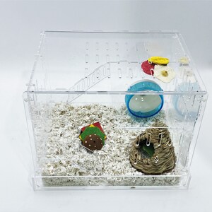 Extra Large Clear Acrylic Hamster Cage W/ White Acrylic Removable Base ...