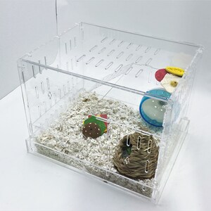 Picture of Extra Large Clear Acrylic Hamster Cage W/ Clear Acrylic Removable Base ...