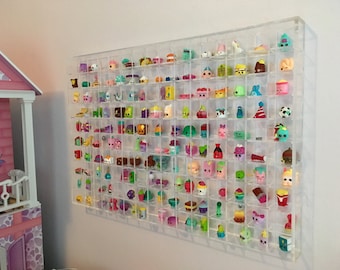 Large Wall Hanging Acrylic Showcase for Collectibles-150 Openings Compatible with Shopkins