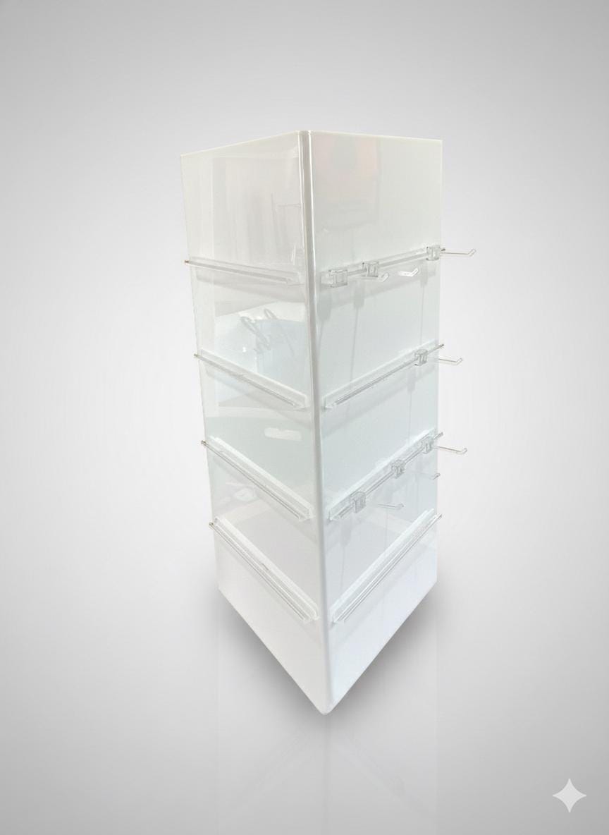 3-sided Rotating Jewelry Display White Large - Etsy