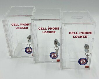 Casier Mural En Acrylique Pour Téléphones Avec Cadenas - Rangement Bureau, Classe, Maison - Multiple Tailles (6 à 100 Emplacements)