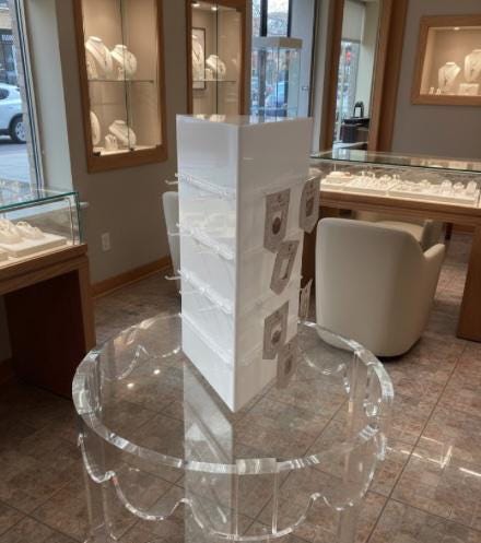 3-sided Rotating Jewelry Display White Large - Etsy