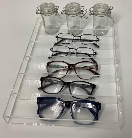 Acrylic Organizer Tray With 6 Dividers, Display Case, Drawer