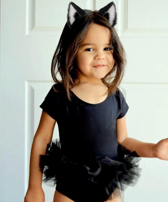 Black Tutu Leotard Bodysuit Baby Girls Halloween Costume Tulle