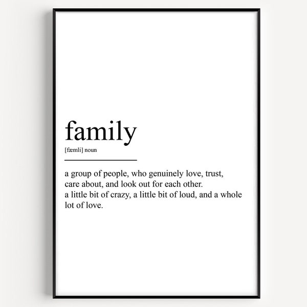 Family Definition Print