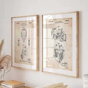 Gas Mask Set Of 2 Patent Prints, Military Retirement Gift, Army Decor, Bedroom Prints, Office Wall Art