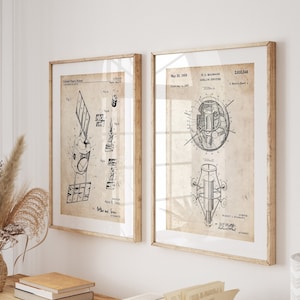 Outer Space Satellite Set Of 2 Patent Prints, NASA Wall Art, Space Decor, Astronaut Posters, Astronomy Artwork, NASA Print, Space Gifts