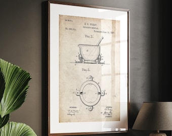 Pharmacist Mortar 1887 Patent Print, Pharmacy Wall Art Poster  Blueprint Gifts