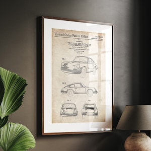 Sports Car 1964 Patent Print, Sports Car Poster, Garage Wall Art, Office Decor, Bedroom Print, Classic Car Gifts, Man Cave Art