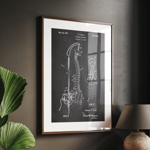 Vertebrae Structure 1970 Patent Print Wall Art Poster Chiropractor Medical Blueprint Gifts
