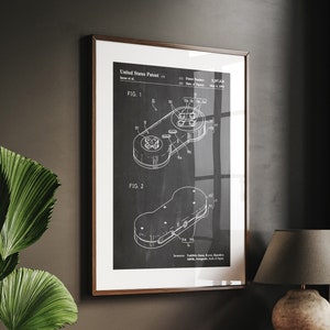 Games Console Controller 1993 Patent Print, Gaming Wall Art, Gamer Decor, Bedroom Posters, Dorm Decor, Retro Console Artwork