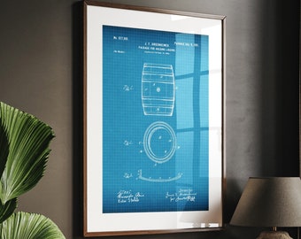 Whisky Fass 1901 Patent Print, Bar Wandkunst, Bier Geschenke, Mann Höhle Dekor, Pub Poster, Papa Geschenk, Brauerei Drucke, Geschenk für Mann