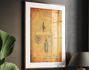 Hair Straightening Iron 1926, Bedroom Prints, Salon Decor, Beautician Gift, Hairdresser Wall Art, Bathroom Artwork
