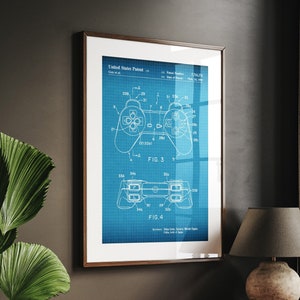 Spiele Konsole Controller 1998 Patent Druck, Gaming Wandkunst, Gamer Dekor, Schlafzimmer Poster, Wohnheim Dekor, Retro Konsole Kunstwerk