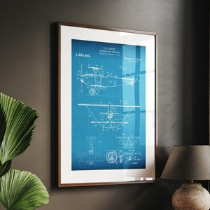 Stampa del brevetto di &quot;Aereo da ricognizione&quot; del 1919, arte murale sull&#39;aviazione, poster di aerei, regalo per l&#39;aeronautica, regali per piloti, arte aeronautica, decorazioni per ufficio